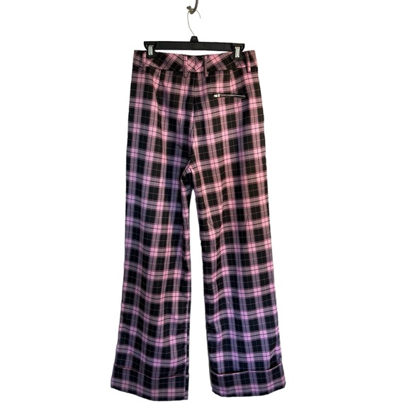 I.AM.GIA Aria pink black plaid cuffed straight leg pants no chain medium - Picture 2 of 15